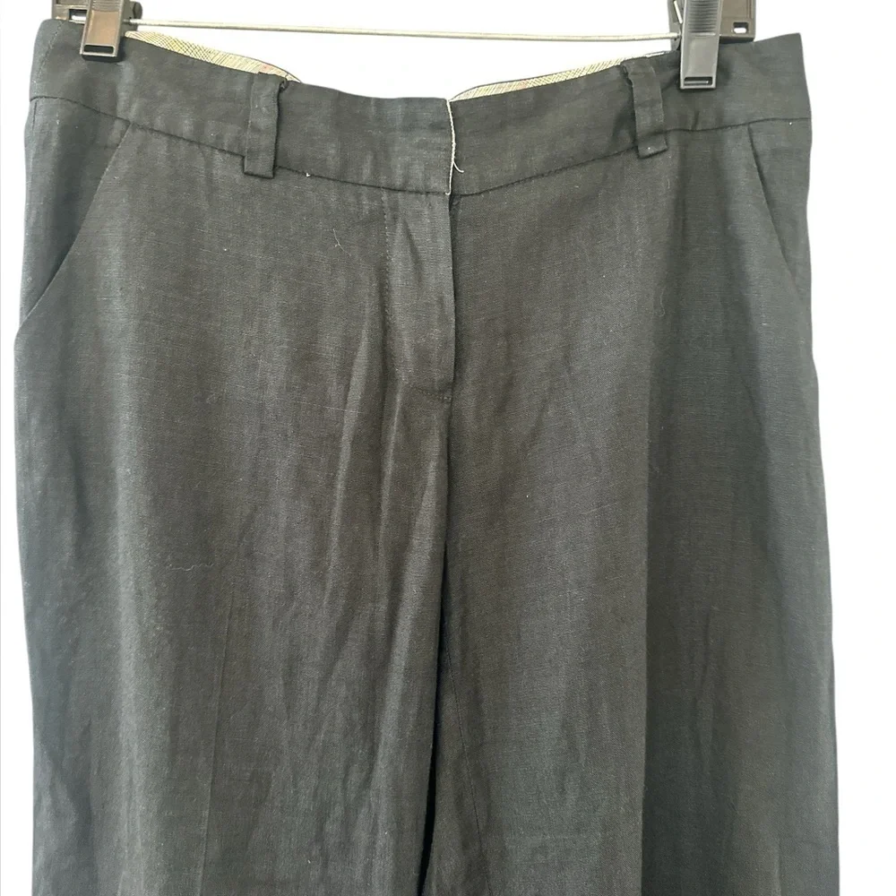 Tory Burch Wide Leg Black Linen Pants